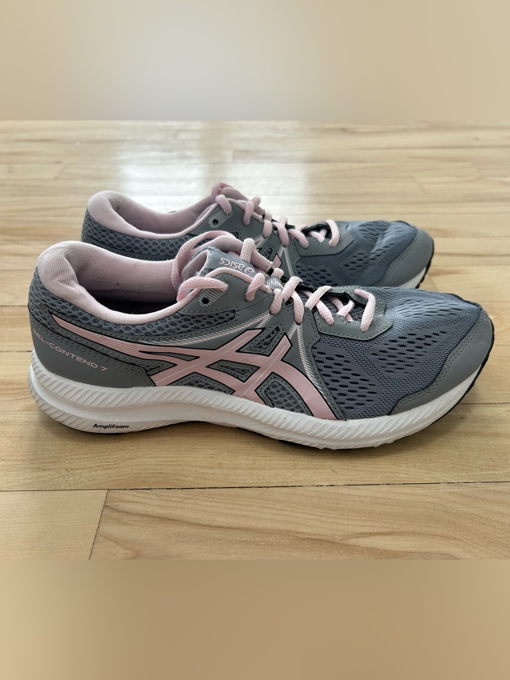 ASICS Gel-Contend 7 Women’s Running Shoes Grey Pink Size 8.5